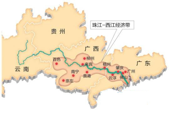 珠江流经省份地图图片